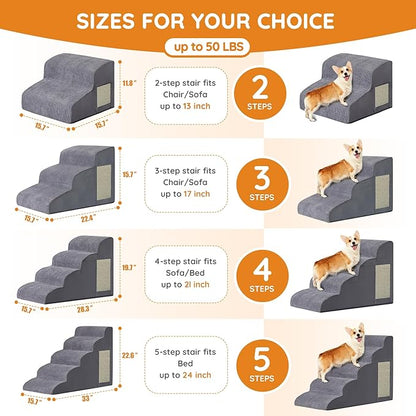 Pet stairs 5-Step Curved