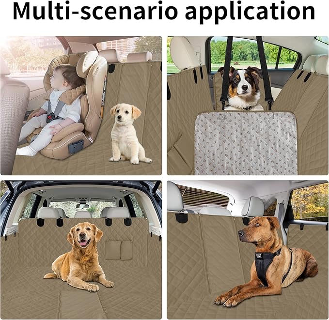 Easy-Going Waterproof Dog Car Seat Cover (59"x63", Camel)
