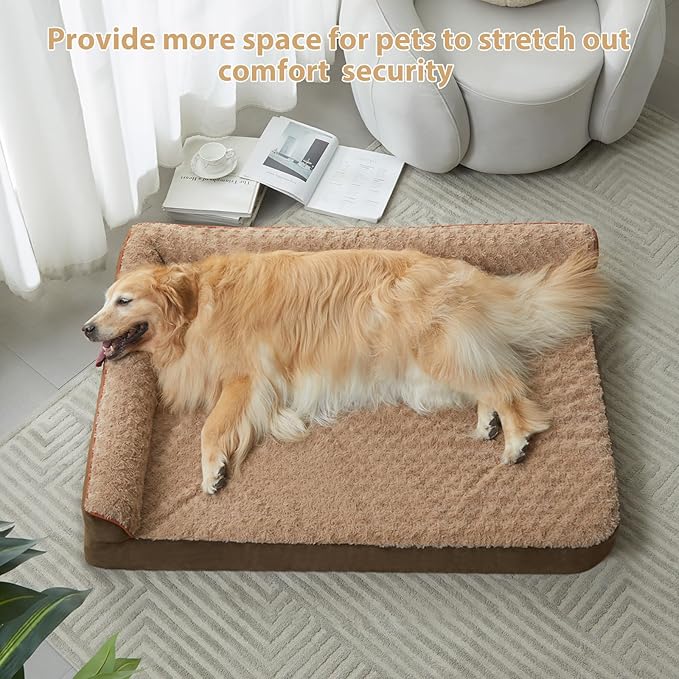BFPETHOME Orthopedic Dog Beds for Large Dogs-Waterproof Sofa Dog Bed with Removable Washable Cover
