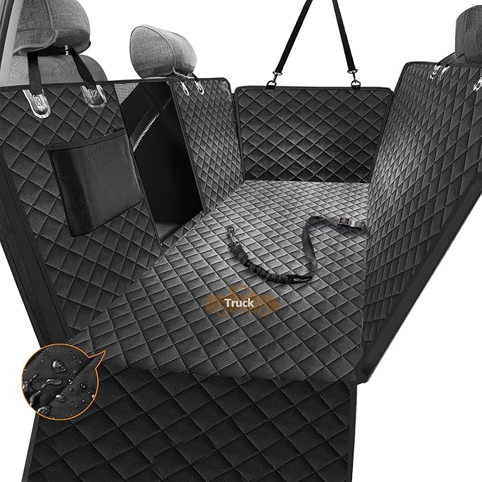 nzonpet Dog Back Seat Covers for Trucks 100% Waterproof F150- Black