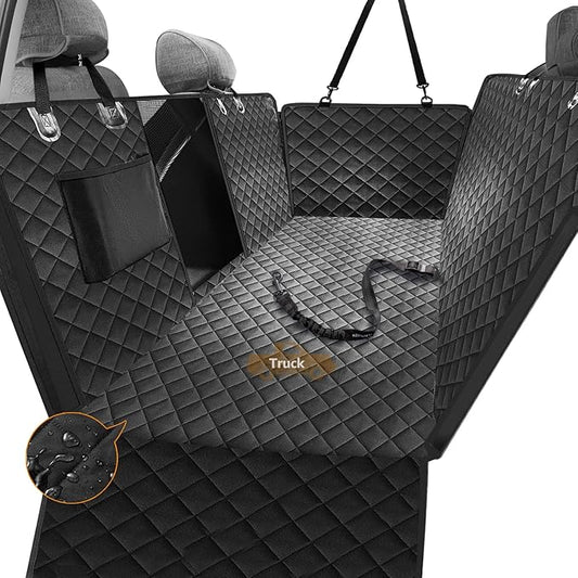 nzonpet Dog Back Seat Covers for Trucks 100% Waterproof F150- Black