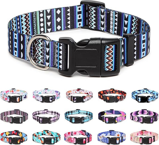 Adjustable Dog Collar with Patterns