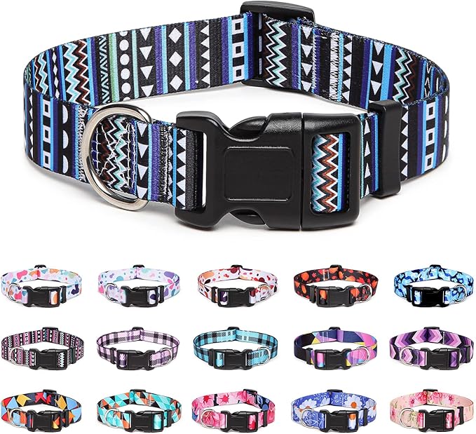Adjustable Dog Collar with Patterns