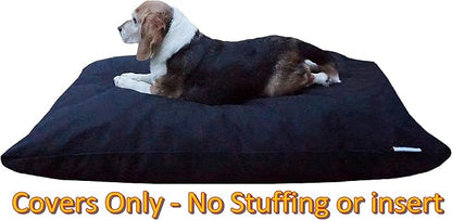 Do It Yourself DIY Pet Bed Pillow Duvet Canvas Cover + Waterproof Internal case for Dog/Cat at Medium 36"X29" Black Color
