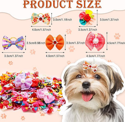 60pcs Dog Hair Bows 30 Beautiful