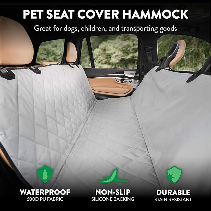 Plush Paws Products Premium Rear Car Seat Protector w/Hammock