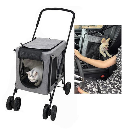 3 in 1 Cat Stroller with Detachable Carrier 15 20 30 Lbs 2 Two