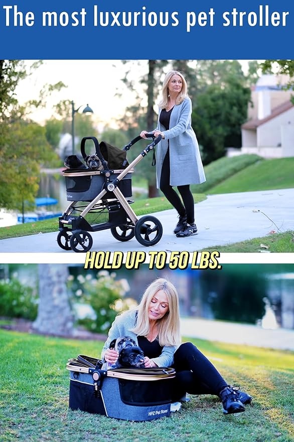 HPZ Pet Rover Prime 3-in-1 Luxury Dog/Cat Stroller