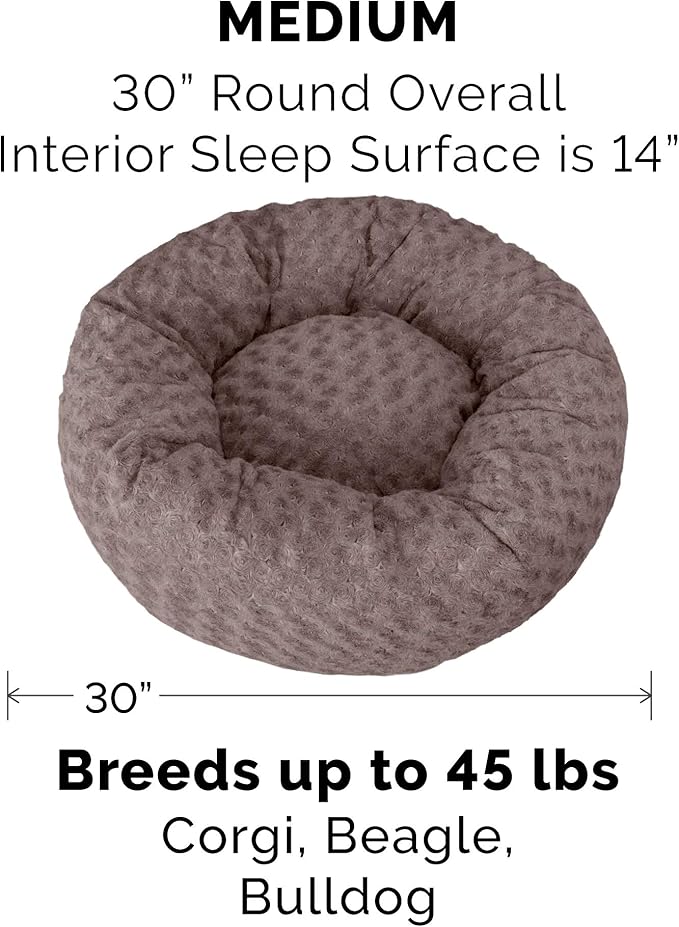 Furhaven 30" Round Donut Dog Bed for Medium/Small Dogs 45 lbs