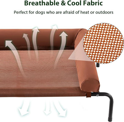 RRPETHOME Large Elevated Cooling Dog Bed 36x26x8 inches, 75 lbs