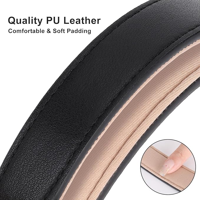 WHIPPY Soft Padded Leather Dog Collar for Small Medium Large Dogs Heavy Duty Dog Collar with Adjustable Rust-Proof Metal Hardware