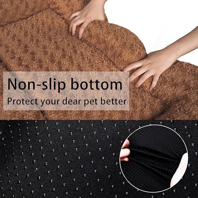 Dog Beds Crate Pad for Medium (23"x18"Brown)