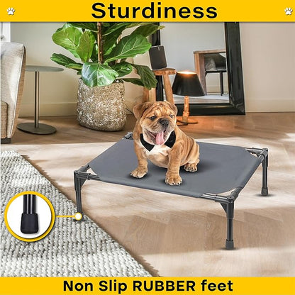 Elevated Dog Bed Raised Dog Bed Cot Bed Small Medium Large Dogs Outdoor Cooling Dog Bed Pet Cat Bed Breathable Mesh Washable (Medium 32''L x 25''W)