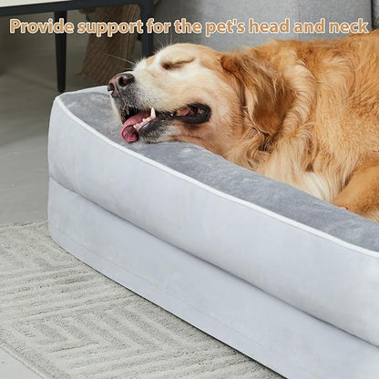 BFPETHOME Orthopedic Dog Beds for Large Dogs-Waterproof Sofa Dog Bed with Removable Washable Cover