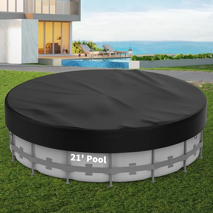 21FT Round Pool Cover Pool Covers for Above Ground Pools 210D Solar Pool Cover Heavy Duty Pool Covers Resist Tear and Fade