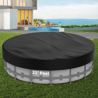 21FT Round Pool Cover Pool Covers for Above Ground Pools 210D Solar Pool Cover Heavy Duty Pool Covers Resist Tear and Fade