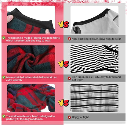 SCENEREAL Dog Pajamas for Small to Large Dogs Soft Pet Sweater Clothes Warm Puppy Onesie Outfits for Doggie Winter Christmas
