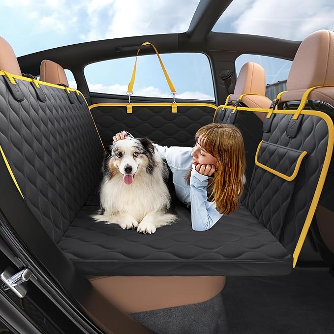 Lesure Dog Car Seat Cover for Back Seat with Hard Bottom