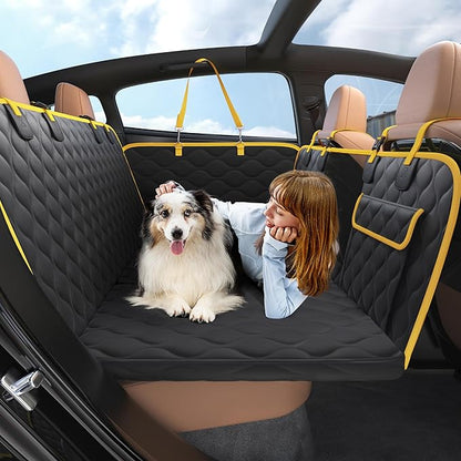 Lesure Dog Car Seat Cover for Back Seat with Hard Bottom