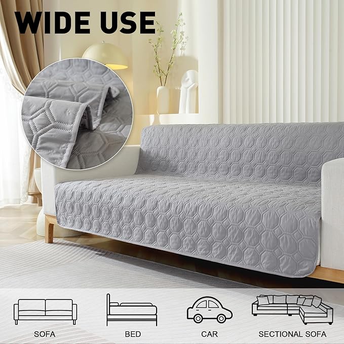 SYSLOON Waterproof Dog Bed Cover Sofa,Car,82"x102",Light Grey