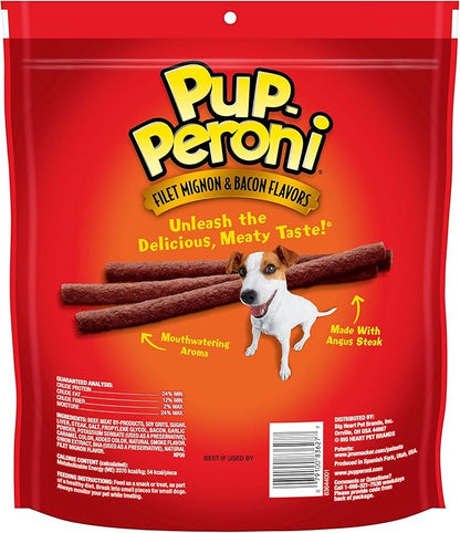 Pup-Peroni Dog Treats, Filet Mignon & Bacon Flavors, 22.5 Ounce, Made with Real Steak