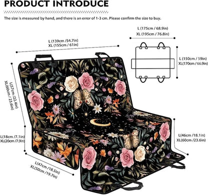 AFPANQZ Moon Flowers Car Back Seat Cover