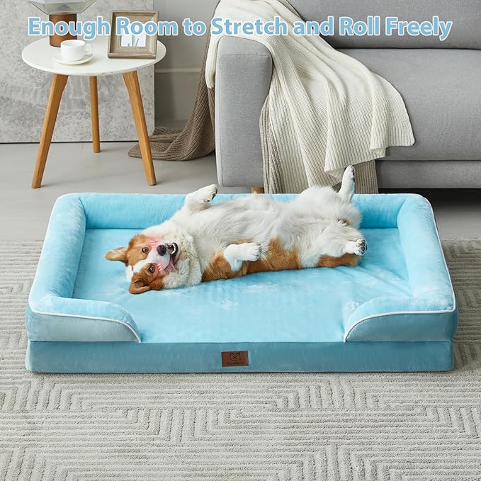 WNPETHOME Waterproof Dog Beds for Extra Large Dogs, Orthopedic XLarge Dog Bed with Sides, Big Dog Couch Bed with Washable Removable Cover, Pet Bed Sofa with Non-Slip Foam for Sleeping