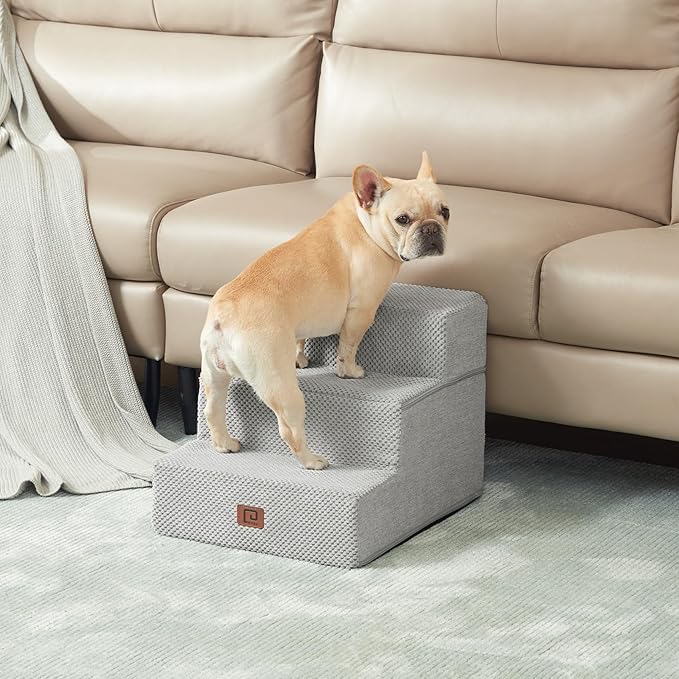 EHEYCIGA Dog Stairs for Small Dogs 13.5" H 3-Step Dog