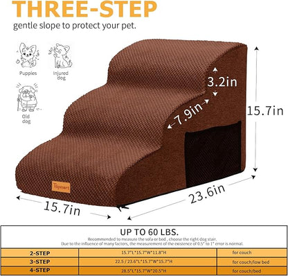 Topmart 3 Tiers Foam Dog Ramps/Steps 1 Pet