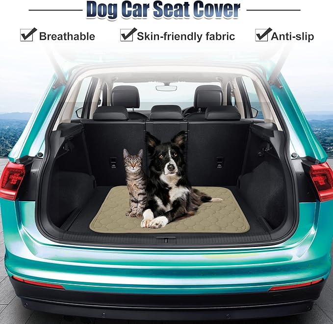 X AUTOHAUX Dog Seat Cover Reuse Car Seat 60x45cm Khaki