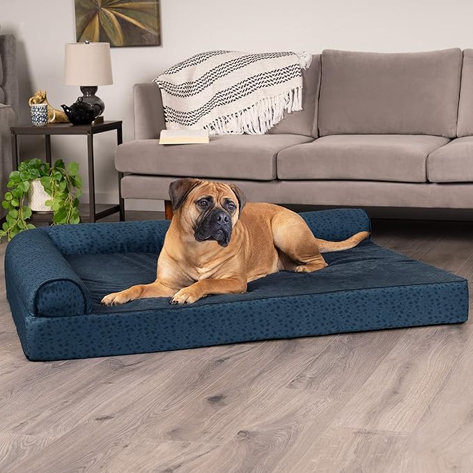 Furhaven Memory Foam Dog Bed for Large Dogs w/ Removable Bolsters & Washable Cover 125 lbs