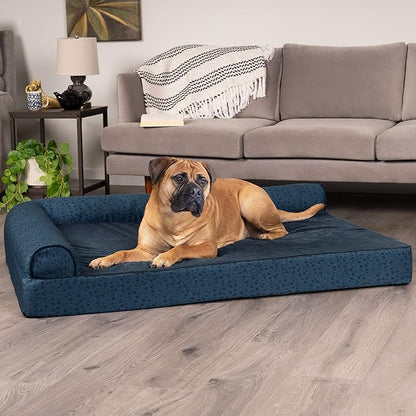 Furhaven Memory Foam Dog Bed for Large Dogs w/ Removable Bolsters & Washable Cover 125 lbs