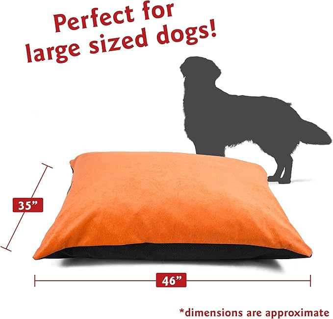 Majestic Pet Rectangle Large Dog Bed Washable – Non Slip Comfy Pet Bed – Dog Crate Bed Super Value Pillow Dog Bed – Dog Kennel Bed for Sleeping 46 x 35 Inch