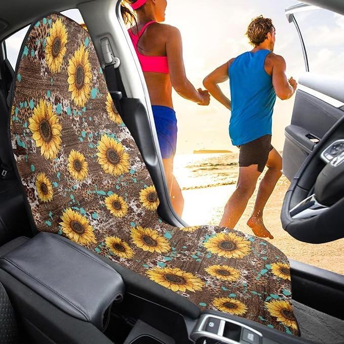 Yewattles Sunflowers Non-Slip Bucket Towel Seat Cover Waterproof
