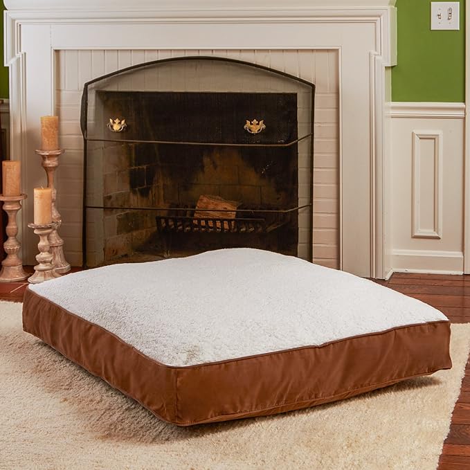 Buster Deluxe Reversible Pillow Style Sherpa Dog Bed (48 x 36 in.)