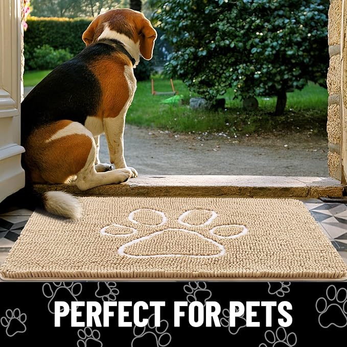 smiry Dog Door Mat for Muddy Paws (30x20 Inches,
