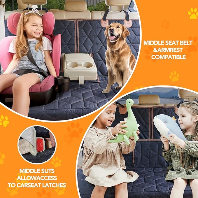 Dog Car Seat Cover for Back Seat Pets Cover Protector Waterproof Bench Car Backseat Covers Dog Seat Covers for Cars