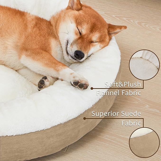 Love's cabin Round Donut Cat and Dog Cushion Bed 30in Pet