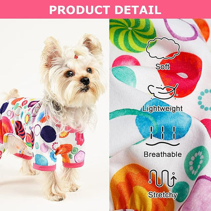 Dog Pajamas Pjs Spring Summer Dog Clothes for Small Dogs Girl - Boy - Medium Size Dogs, Soft Stretchy Puppy Clothes Doggie Onesies Cat Pet Jammies Outfit (Floral, XX-Large)