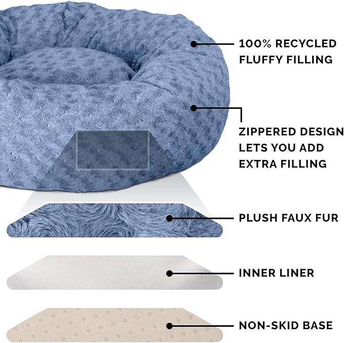 Furhaven 30" Round Donut Dog Bed for Medium/Small Dogs 45 lbs