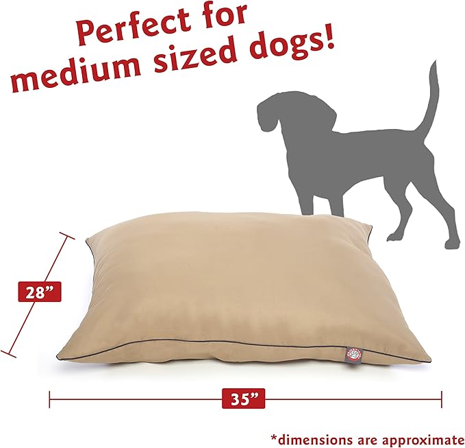 Majestic Pet Rectangle Medium Dog Bed Washable – Non Slip Comfy Pet Bed – Dog Crate Bed Super Value Pillow Dog Bed – Dog Kennel Bed for Sleeping 35 x 28 Inch