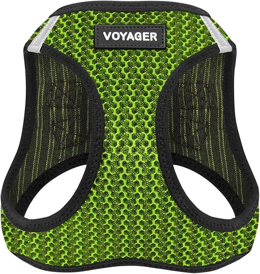 Voyager Step-in Air Dog Harness - All Weather Mesh Step in Vest Harness for Small and Medium Dogs and Cats by Best Pet Supplies - Harness (Lime Green 2-Tone), L (Chest: 18-20.5")