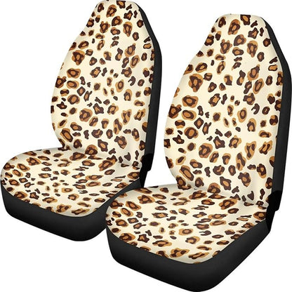 UNICEU Car Seat Cover Leopard Print Soft Universal 2pc Front