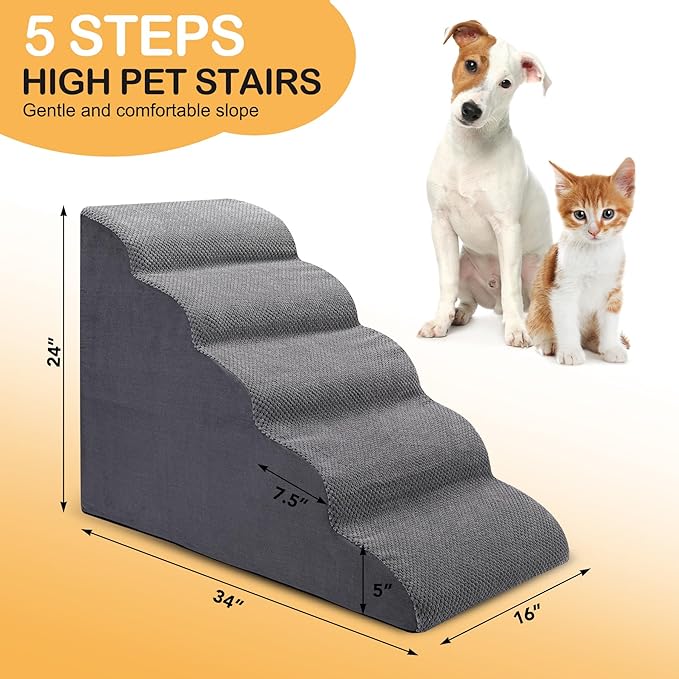 Dog Stairs for Bed 5 Tier 24" High