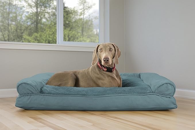 Furhaven Pillow Dog Bed for Large Dogs w/ Removable Bolsters & Washable Cover