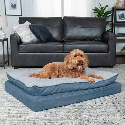 Furhaven Orthopedic Dog Bed for Large Dogs w/ Pillow Cushion Top & Removable Washable Cover 95 lbs