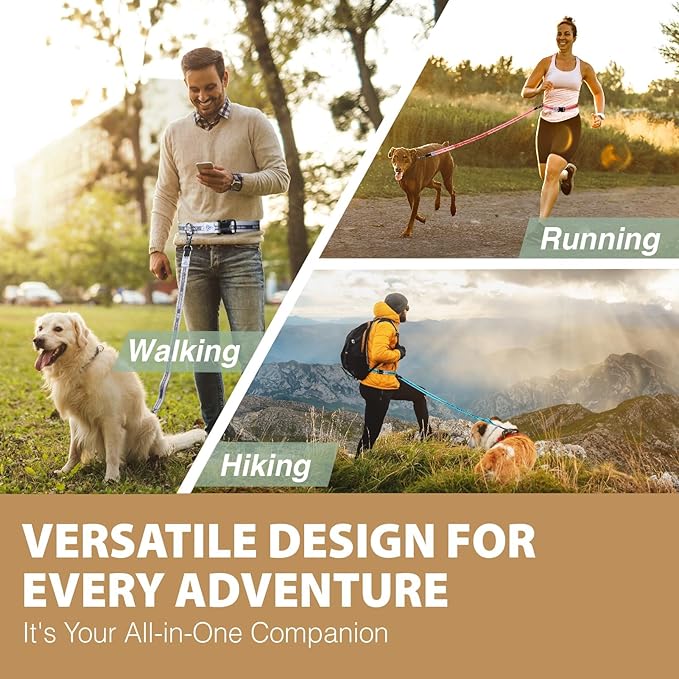 Hands Free Dog Leash with Waist Belt Lifetime Replacement 5318