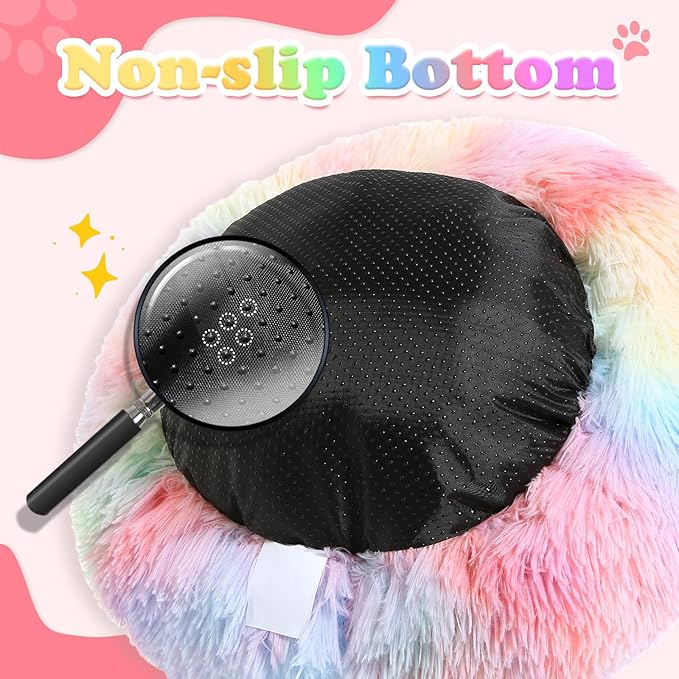 JOLLYVOGUE Calming Donut Dog Bed & Cat Bed (20")