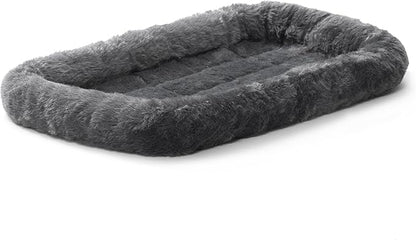 MidWest Homes for Pets Bolster Dpg Bed 22L-Inch Gray Dog Bed or Cat Bed w/ Comfortable Bolster 22-Inch Crate