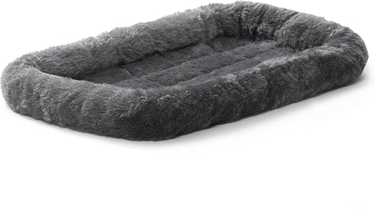 MidWest Homes for Pets Bolster Dpg Bed 22L-Inch Gray Dog Bed or Cat Bed w/ Comfortable Bolster 22-Inch Crate